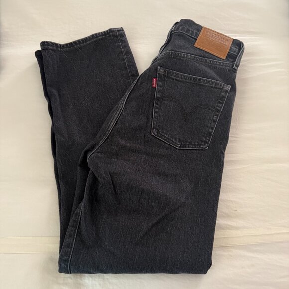 Levi's Ribcage Straight Ankle Jeans - Washed Black-Size 26 - Picture 9 of 9